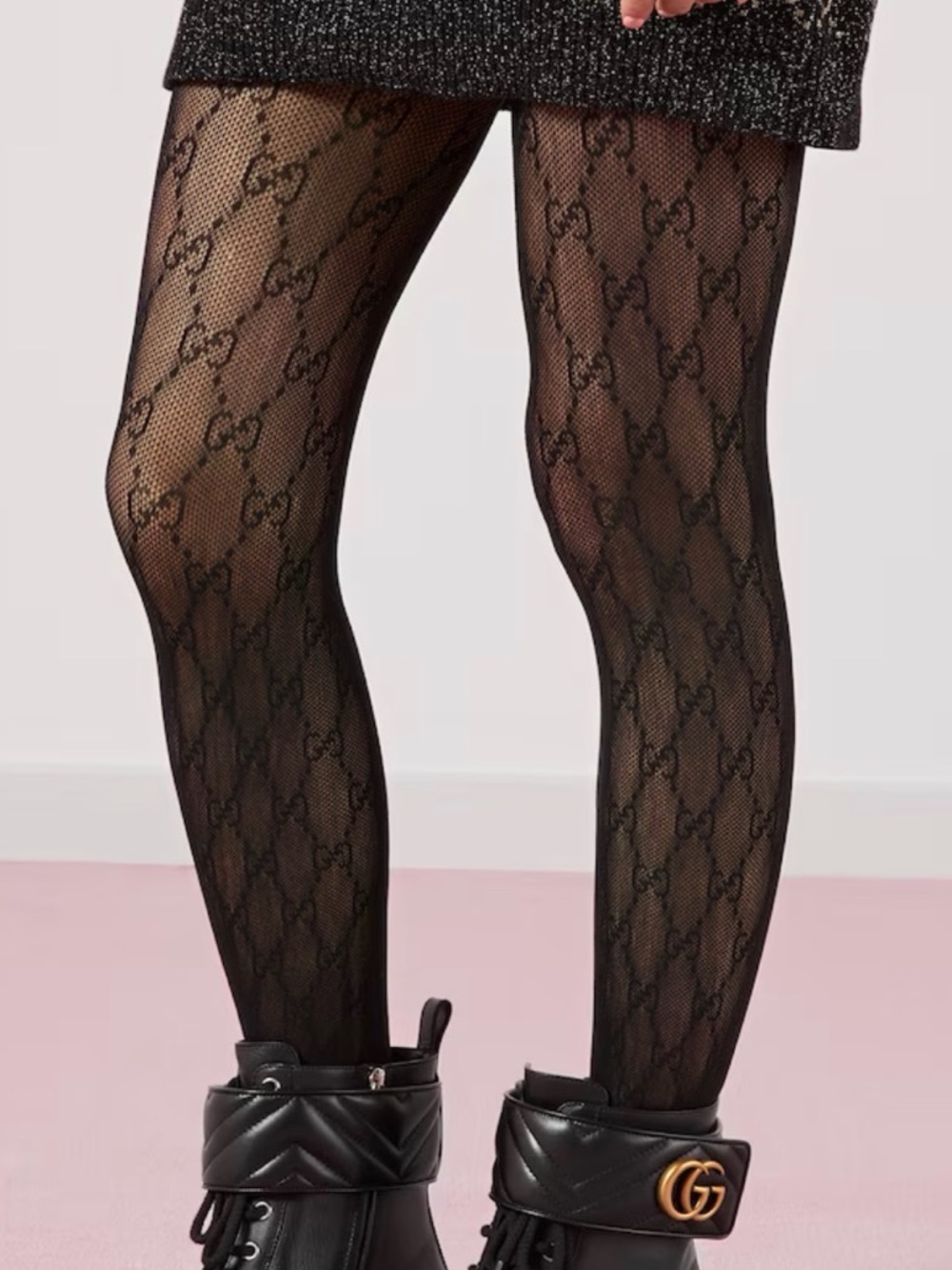 GUCCI Interlocking G patterned tights hosiery NWT